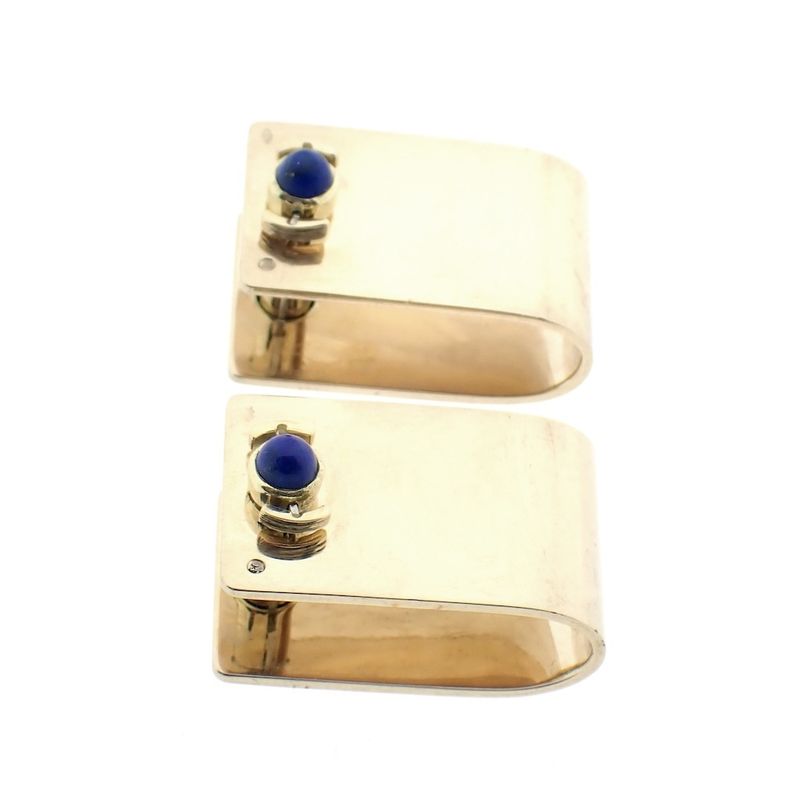 Image 1 of Gold cufflinks with Lapis lazuli stones