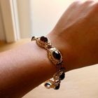 Image 13 of Antique Gold Boat Bracelet with Garnet | 18 cm