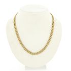 Image 1 of Two-tone gold gourmet link necklace with diamond; 0.03 ct.