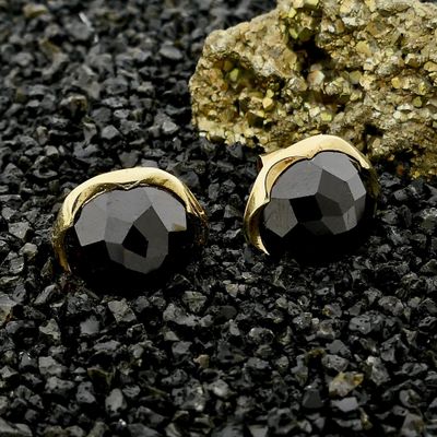Gold Earrings with Garnet Image 2 of Gold Earrings with Garnet
