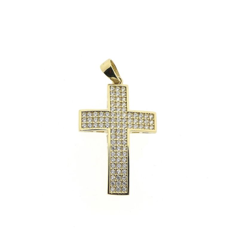 Image 1 of Gold cross with zirconia