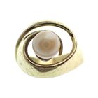 Image 2 of Gold ring with pearl in water symbol