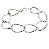 Silver wide link bracelet | 20 cm