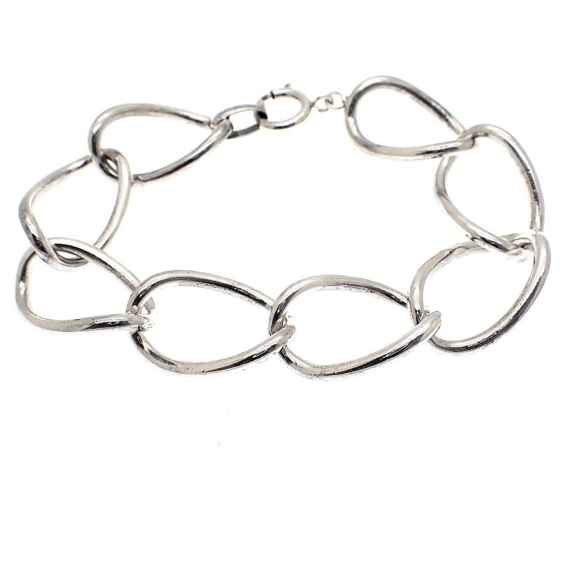 Image 1 of Silver wide link bracelet | 20 cm
