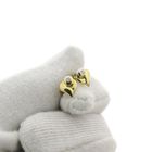 Image 7 of Golden flower stud earrings with diamond; 0.02 ct.