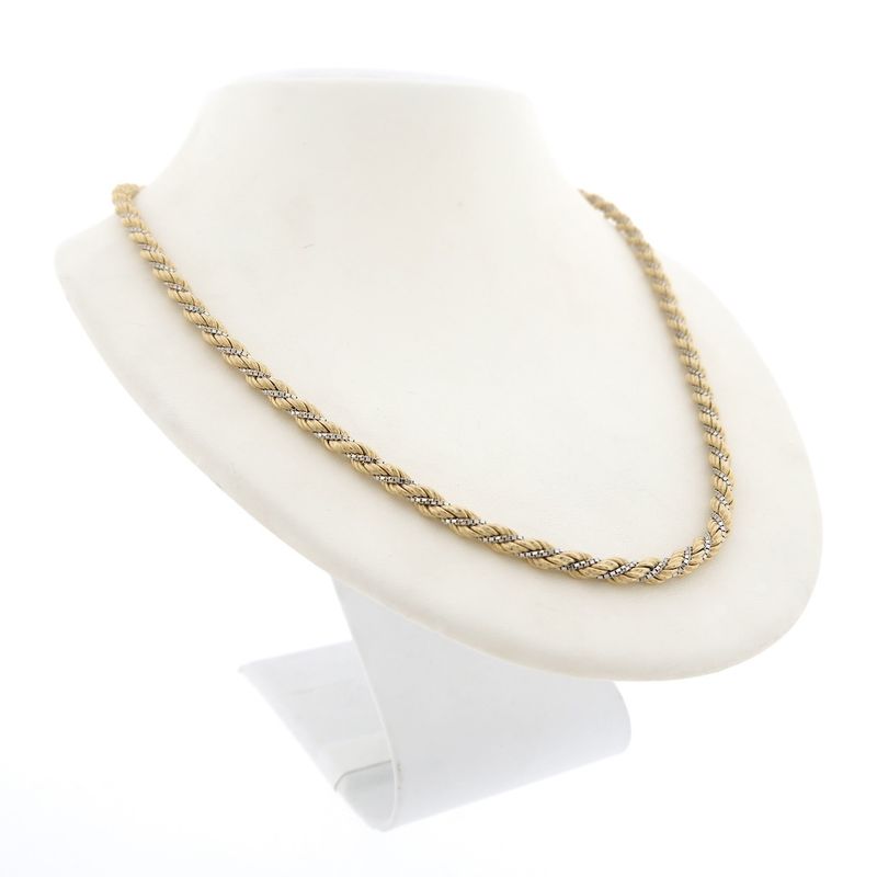 Image 6 of Two-tone gold twisted necklace | 61 cm