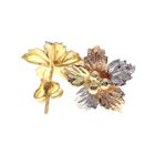 Image 5 of Tricolor gold flower stud earrings