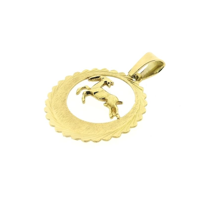 Image 4 of Gold zodiac sign pendant; Capricorn