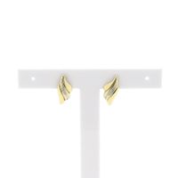 Gold stud earrings with diamond; 0.01 ct.