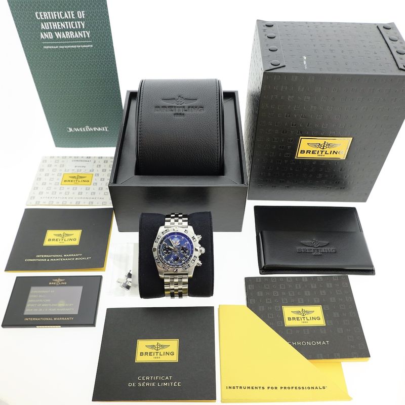 Image 4 of Breitling Chronomat 44 'Blue Impulse' Limited Edition AB01107E; Chronograph men's watch