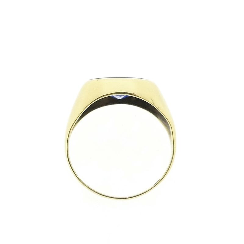 Image 5 of Gold signet ring with synthetic sapphire