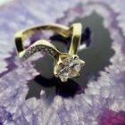 Image 4 of 18 carat gold cocktail ring set with zirconia