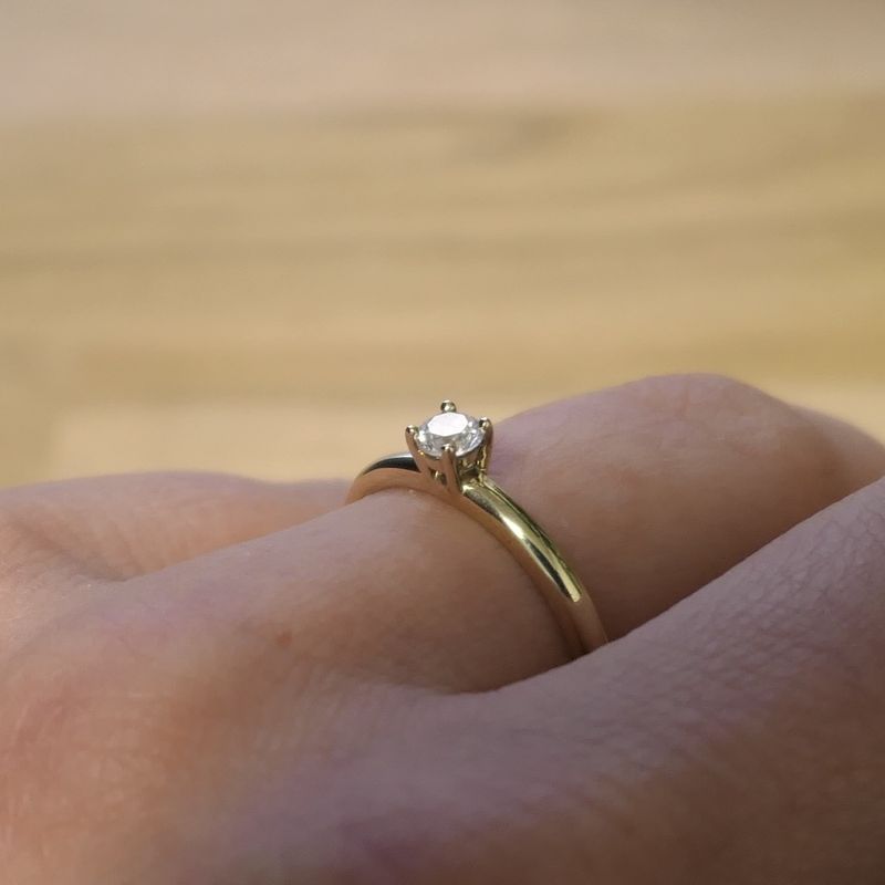 Image 7 of Gold solitaire ring with zirconia | Blush