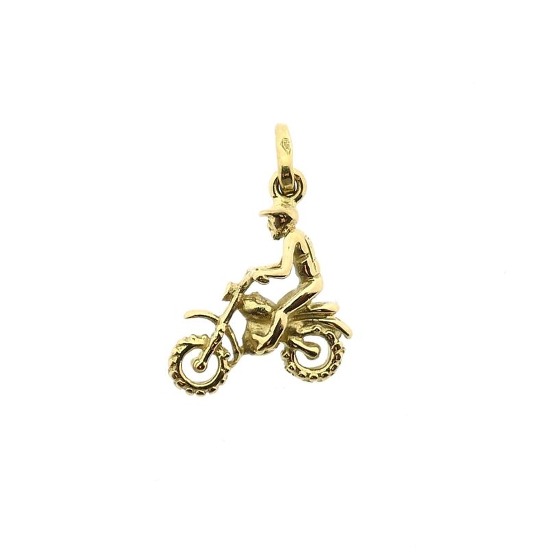 Afbeelding 3 van Gouden hanger van een motorcrosser