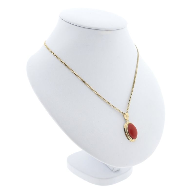 Image 9 of Antique gold pendant with blood coral.