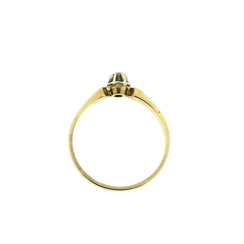 Image 5 of Gold solitaire ring with diamond; 0.03 ct.