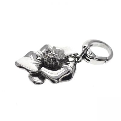 Image 2 of Silver flower pendant; Zirconia