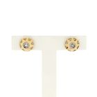 Image 1 of Gold stud earrings with diamond; 0.04 ct.
