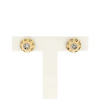 Gold stud earrings with diamond; 0.04 ct.