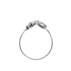 Image 6 of White gold ring with red stone and diamond | 0.12 ct.