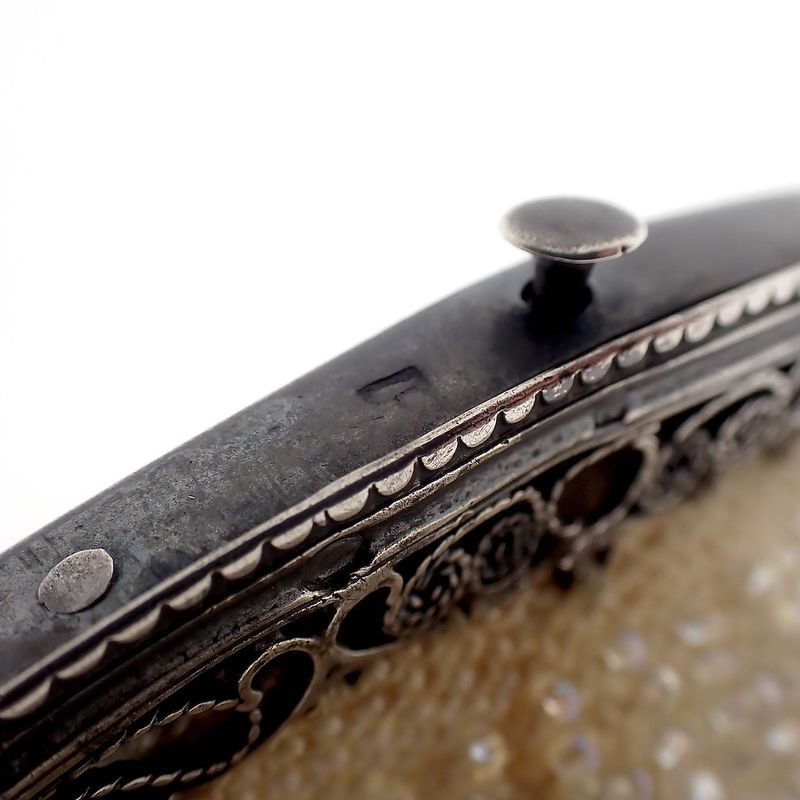 Image 7 of Antique purse with silver handle and glass beads | 19th century