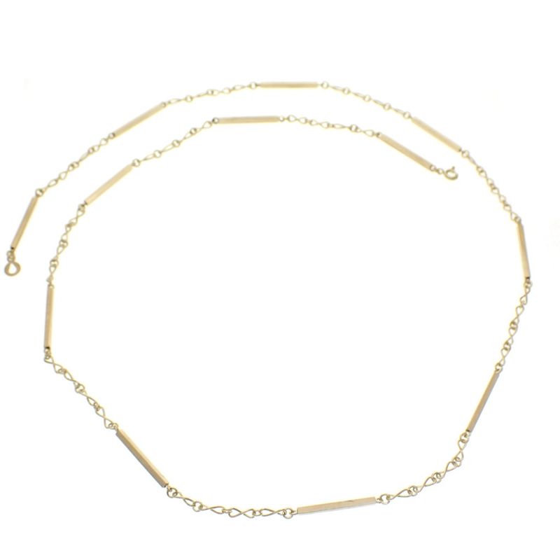 Image 6 of Long gold infinity/bar link necklace