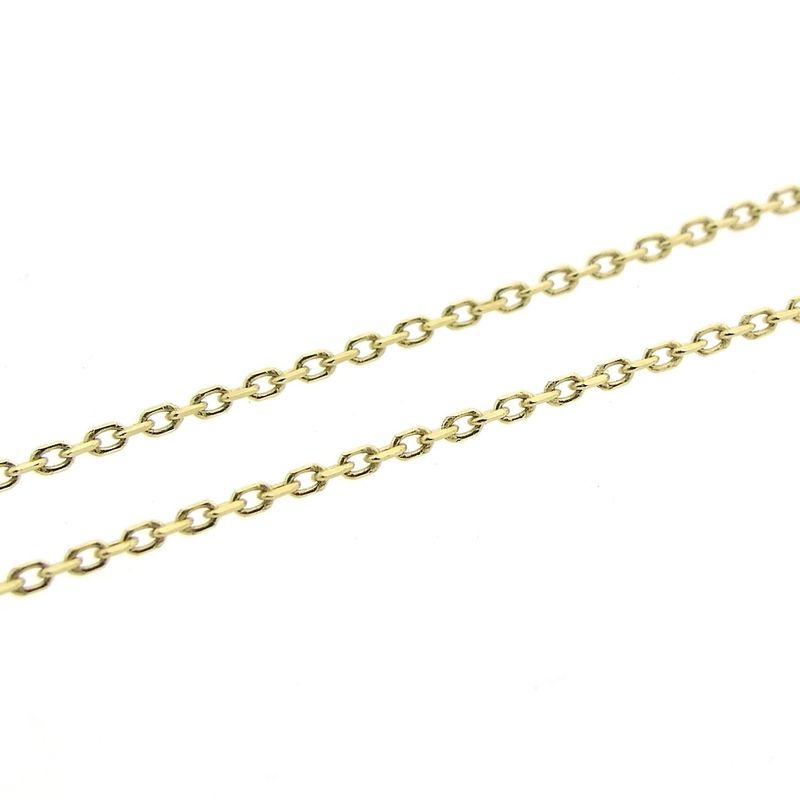 Image 4 of Gold anchor link necklace with a fixed pendant; four-leaf clover | 41.5 cm