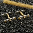 Image 2 of Cufflinks; 0.07 ct. diamond; 18k yellow gold and palladium