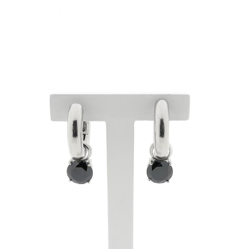 Image 1 of Silver earrings with onyx | TiSento