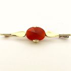 Image 1 of Antique gold brooch with carnelian