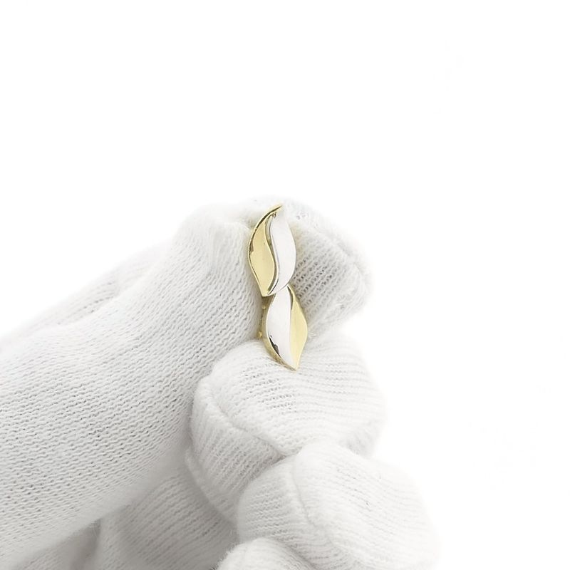 Image 11 of Two-tone gold stud earrings