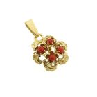 Image 7 of Gold floral pendant with blood coral