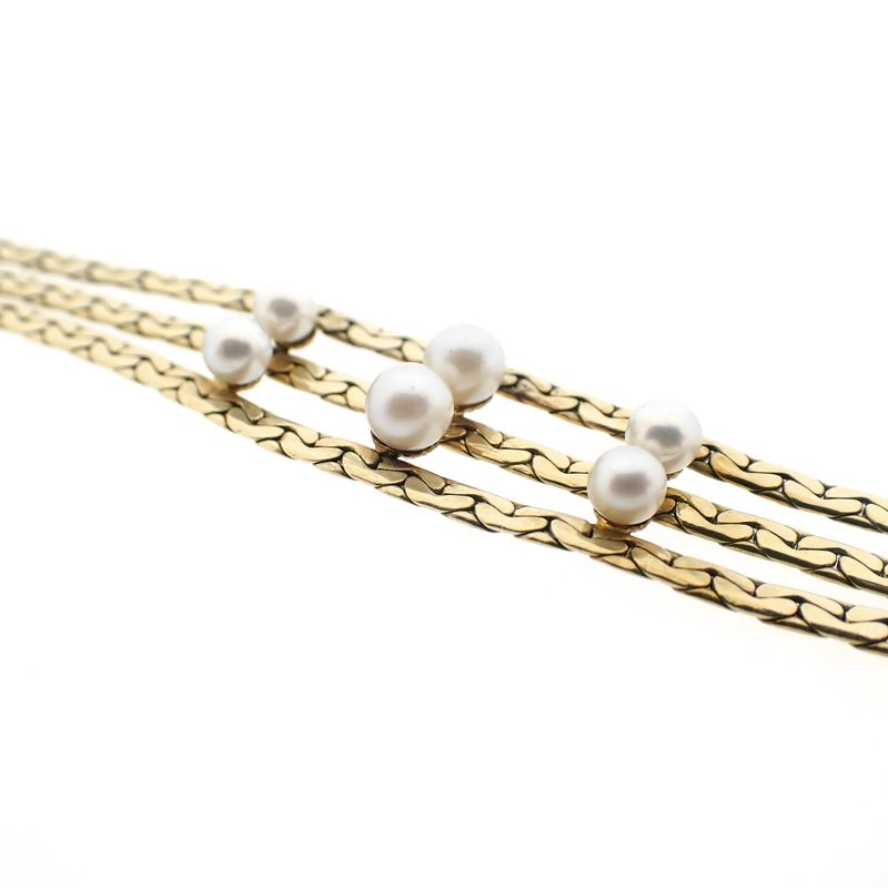 Image 7 of Vintage gold bracelet with pearls