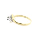 Image 7 of Bicolor Gold Ring with 0.18 ct Diamond; 14K; Size 17.75