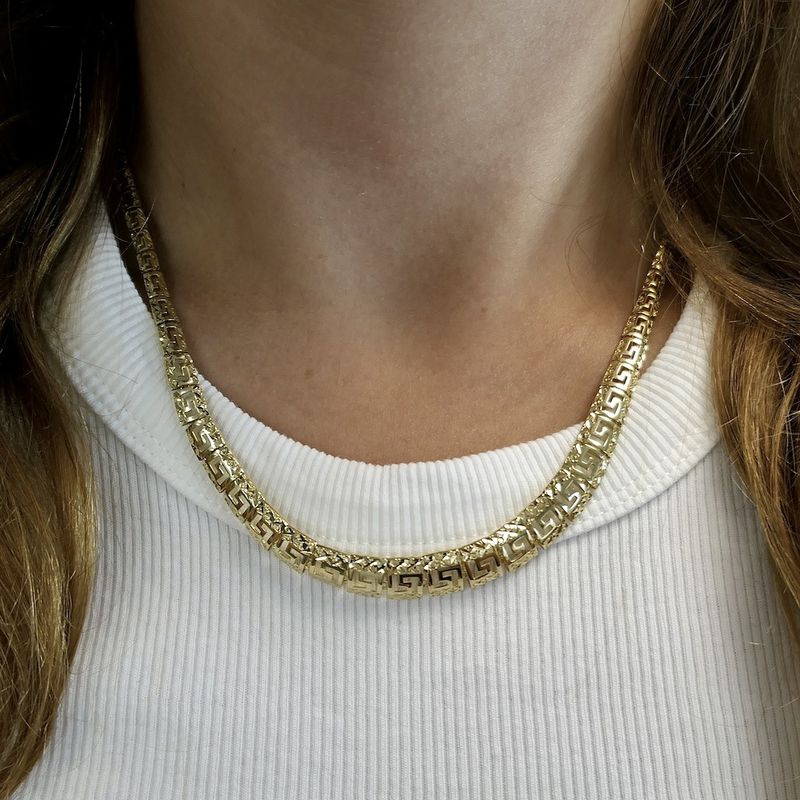 Image 9 of 18K Gold Meander Necklace | 47 cm