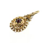 Image 3 of Vintage gold pendant with garnet; filigree technique