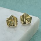 Image 2 of Gold stud earrings; Scandinavian design