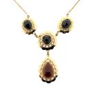 Image 6 of Antique gold necklace with garnet stones | 45 cm