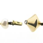 Image 7 of Gold baroque pearl necklace with chalcedony and sodalite; Schoeffel