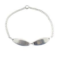Silver gourmet bracelet with engraving plates | 19.5 cm
