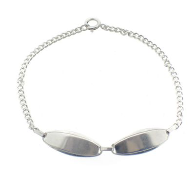Image 1 of Silver gourmet bracelet with engraving plates | 19.5 cm