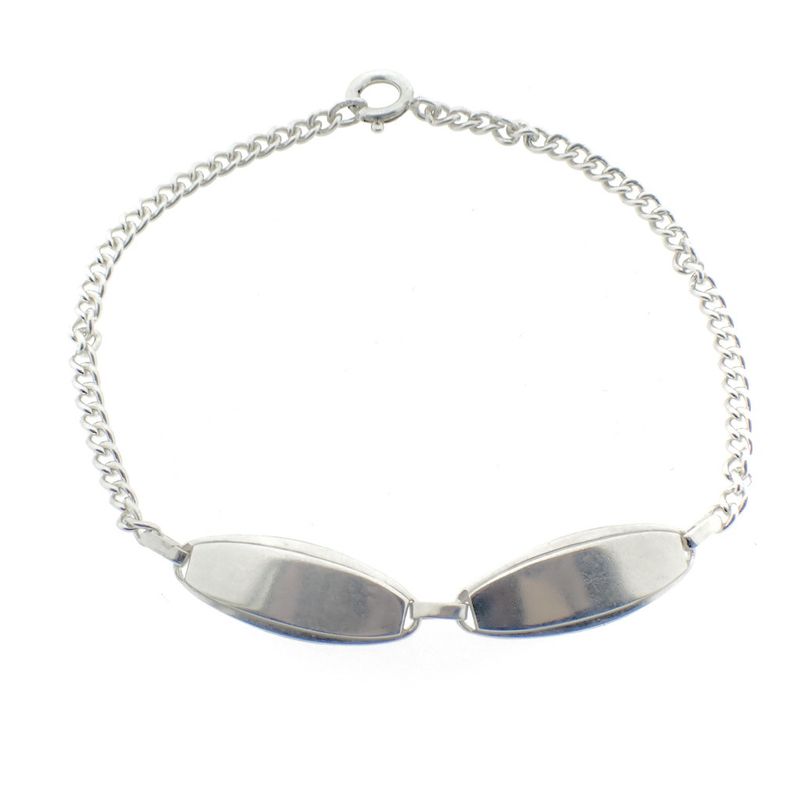 Image 1 of Silver gourmet bracelet with engraving plates | 19.5 cm
