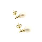 Image 8 of Gold stud earrings with pearl