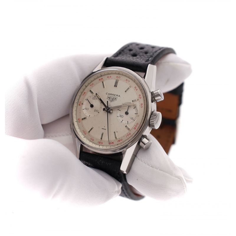 Image 5 of Heuer Carrera 'Red Tachymeter' 3647t; Vintage Watch