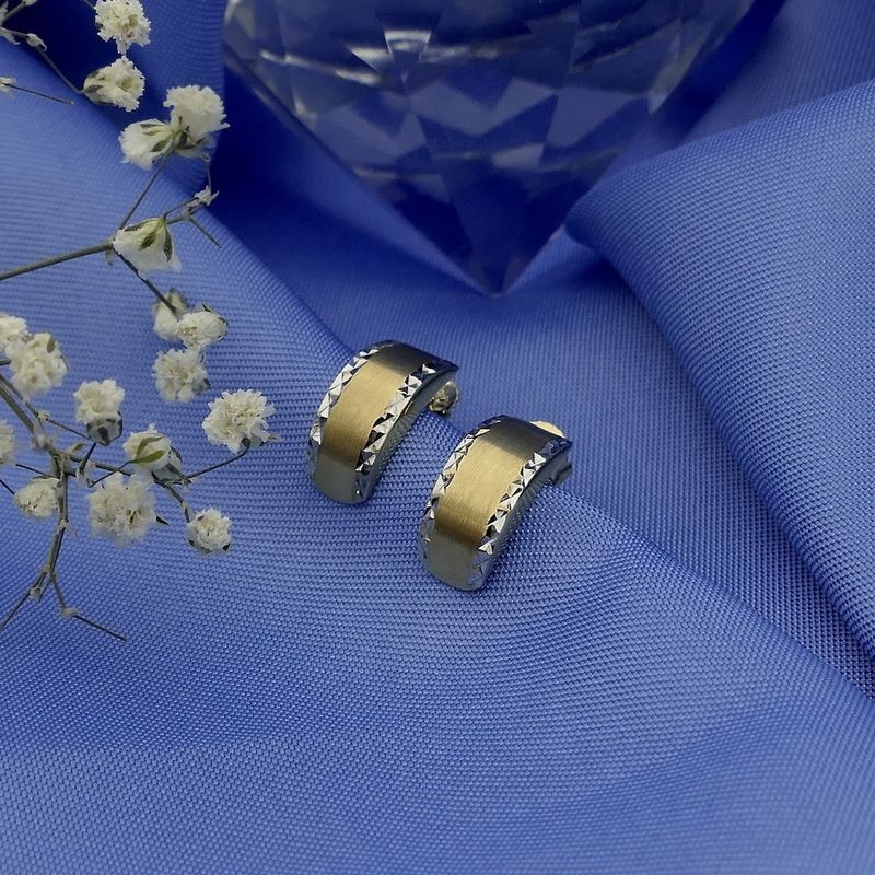 Image 2 of Two-tone gold earrings