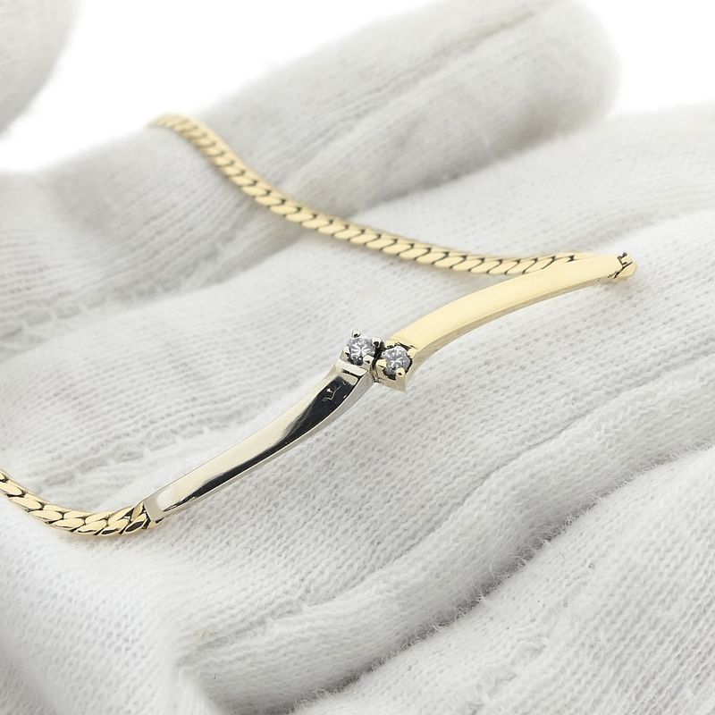 Image 2 of Two-tone gold women's bracelet with zirconia | 17.5 cm