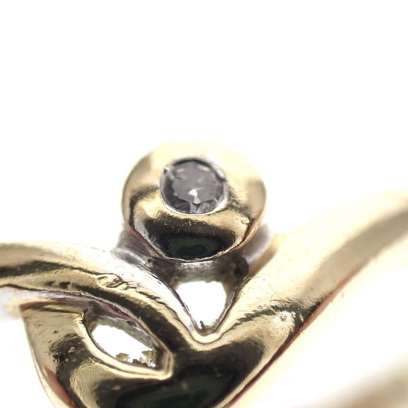 Image 3 of Gold ring with diamond; 0.005 ct.