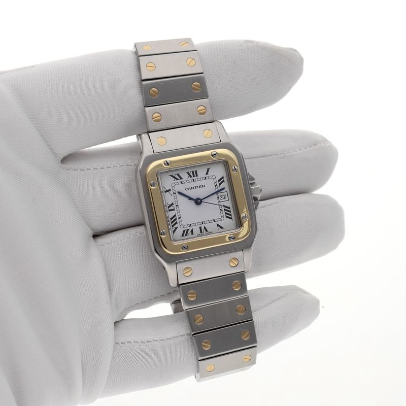 Image 12 of Cartier Santos Carree Automatic 2961; 18k. Gold/steel watch