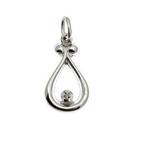 White gold pendant with a small diamond