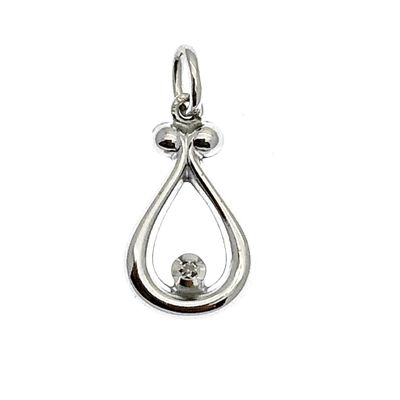 Image 1 of White gold pendant with a small diamond